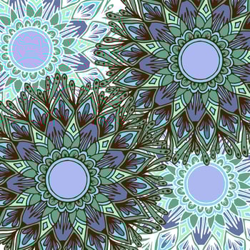 Colorful boho style flower mandala background vector
