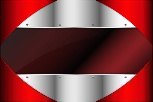 Metallic red and silver panels with dark space vector