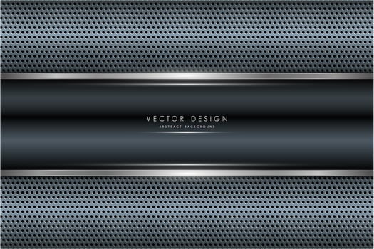 Blue and silver panel with perforated texture vector