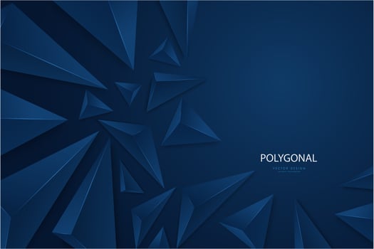 Dark blue metallic 3d triangles modern design. vector