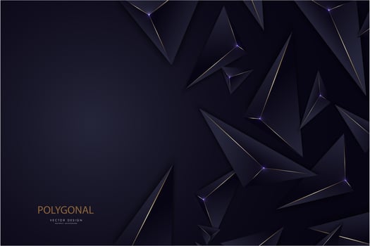 Dark blue and gold line 3d triangles modern design vector