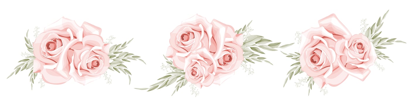 Watercolor rose bouquet set vector