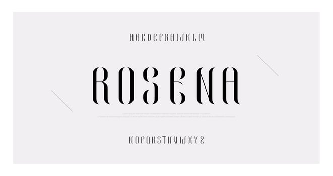 Elegant minimal fashion uppercase alphabet vector