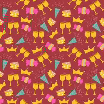 Birthday celebration seamless background pattern vector
