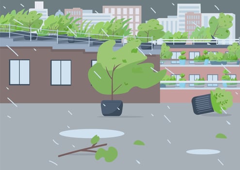 Rainstorm on empty street vector