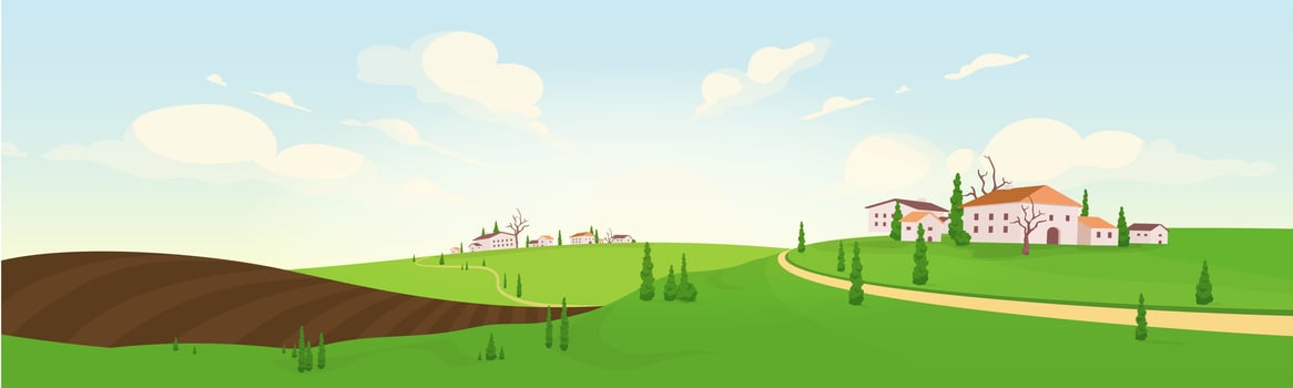 Planting season in French village vector