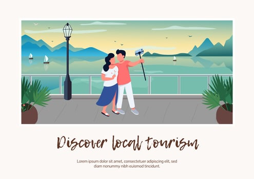 Discover local tourism banner vector