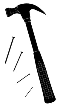 Claw hammer silhouette vector