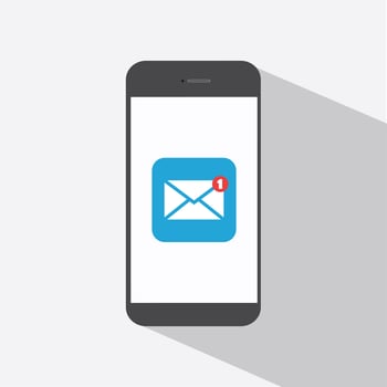 Unread email notification on mobile vector