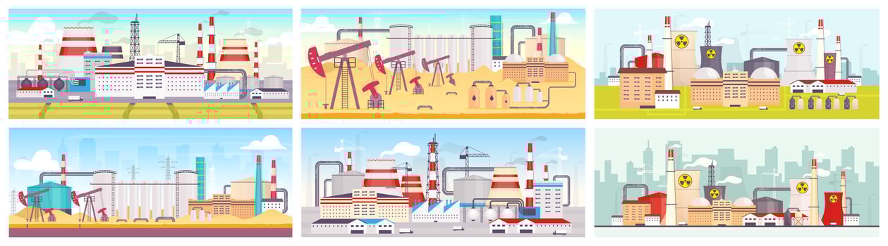 Industrial sites design set vector