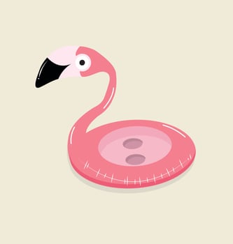 Summer flamingo swimming pool ring vector