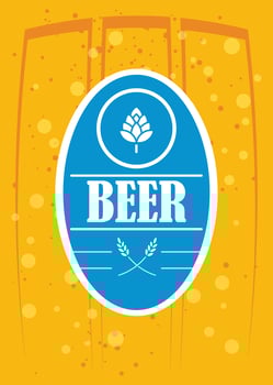 Beer Day celebration poster with seal stamp vector