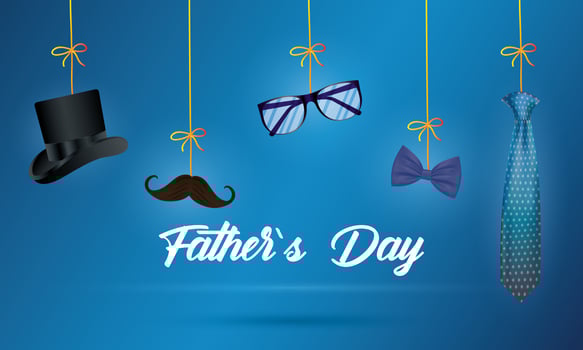 Father's day banner with antique male icons vector