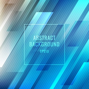 Abstract blue glowing stripes lines diagonal background vector