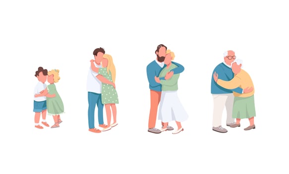 Different generation characters set vector