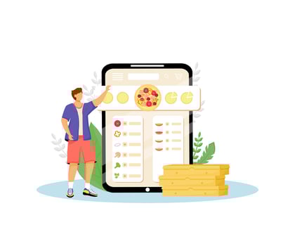 Fast food online ordering vector