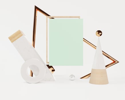 Abstract mock up scene with pastel frame photo