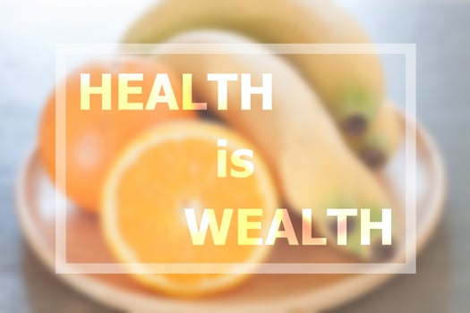 Inspirational quote of health is wealth photo