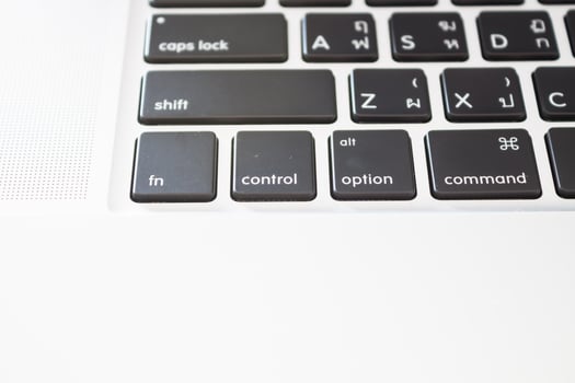 Close-up of laptop keys photo