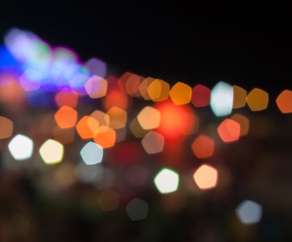 Bokeh city lights at night photo