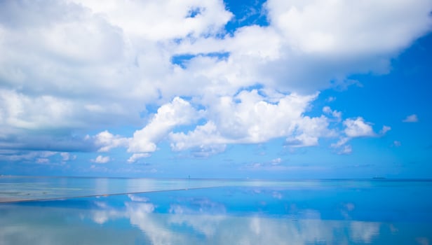 Clouds over the ocean photo