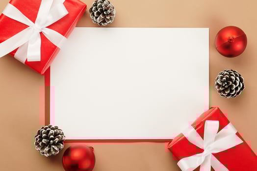 Merry Christmas greeting card mockup photo