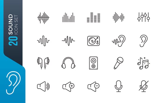 Minimal sound icon set vector