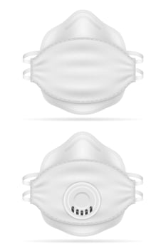 Medical respiratory breathing mask set vector