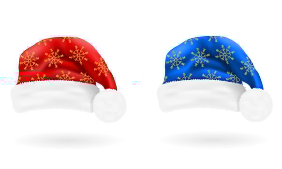 Decorative Santa Claus Christmas hat set vector
