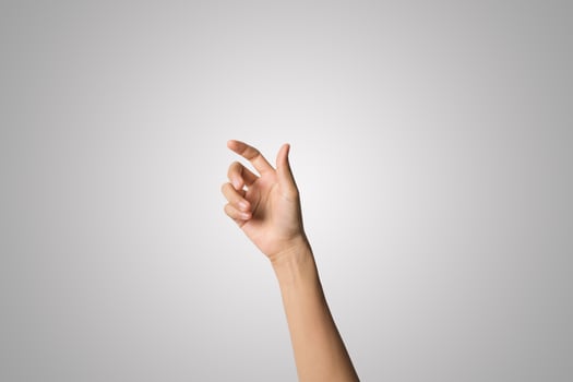 Close-up of woman's hand isolated on white background photo