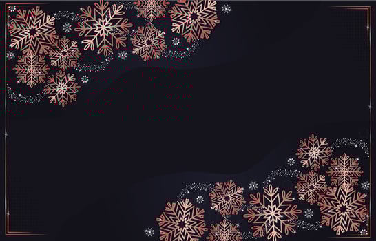 Rose Gold Snowflakes Background vector