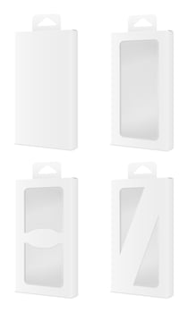 Empty cardboard box packaging blank template set vector