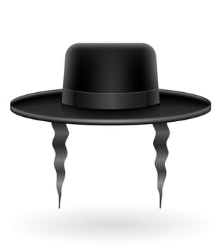 Traditional Jewish black mens hat vector