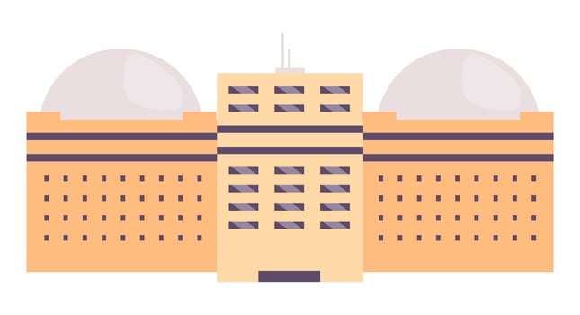 Multi Storey facility with dome shaped roof vector
