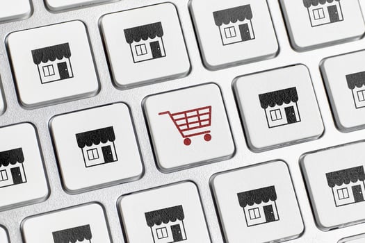 Online shopping keyboard concept photo