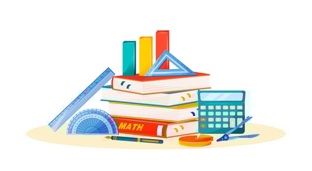 Maths books and supplies vector
