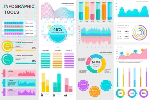 Bundle infographic UI, UX, KIT elements. vector