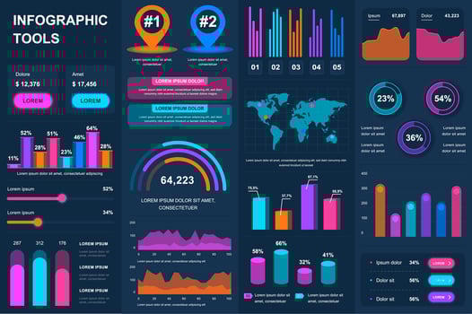 Bundle infographic UI, UX, KIT elements. vector
