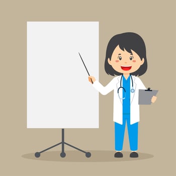 Doctor With Blank Board vector
