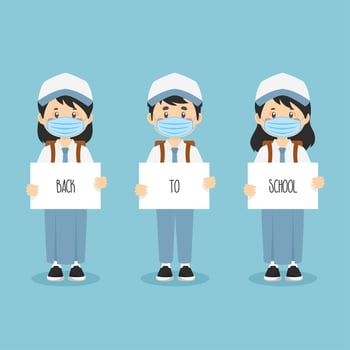 Back School After Pandemic Concept vector