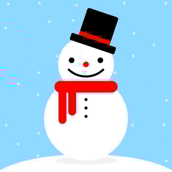 Cute cartoon snowman vector
