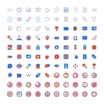 Icon Set Of Search Engine Optimization For Personal And Commercial Use. vector