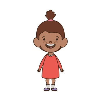Baby girl standing smiling on white background vector