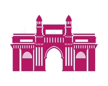 Edification of gateway of India isolated icon vector