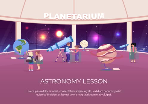 Astronomy lesson poster vector