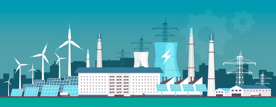 Eco friendly power plant vector