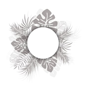 Tropical design with black palm leaves and plants vector
