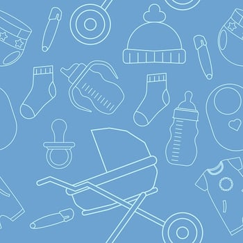 Baby Items Seamless Background Pattern vector
