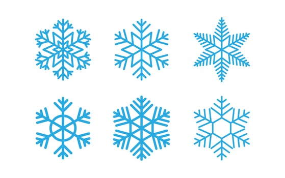 Collection of snowflakes set vector