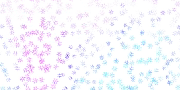 Light pink, blue vector abstract texture with leaves.